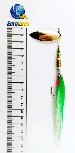 EUROLURES "SAMARA" modèle MK2 "STREAMER" GREEN AND WHITE WILLOW GOLD N°4