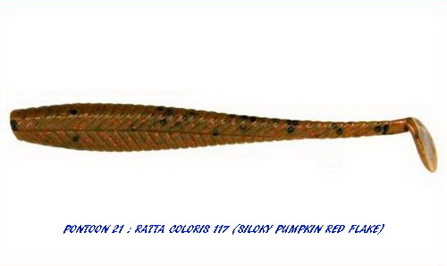RATTA SHAD 2.25 inch (Coloris 117 - Silky Pumpkin Red Flake)